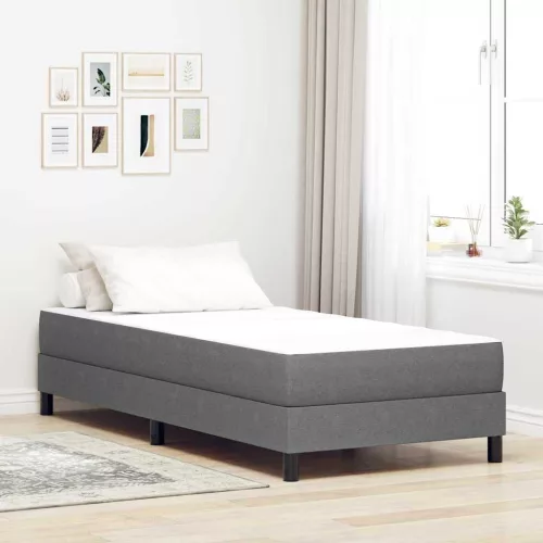 vidaXL Ágy Matrac matracmal Világosszürke 90 x 200 cm szövet
