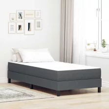 vidaXL Ágy Matrac matracmal Szürke 90 x 200 cm szövet