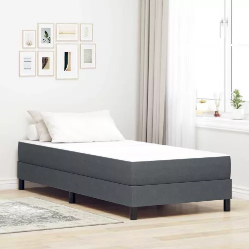 vidaXL Ágy Matrac matracmal Szürke 100 x 200 cm szövet