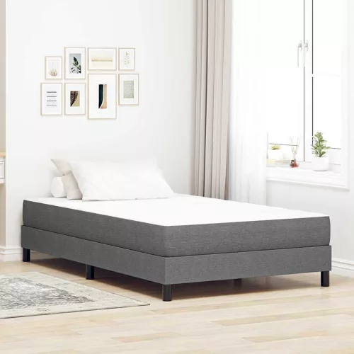 vidaXL Ágy Matrac matracmal Világosszürke 120 x 200 cm szövet