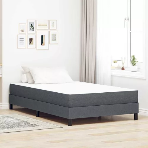 vidaXL Ágy Matrac matracmal Szürke 120 x 200 cm szövet