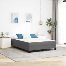   vidaXL Ágy Matrac matracmal Világosszürke 140 x 200 cm szövet