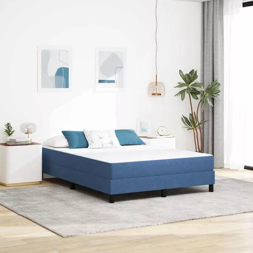 vidaXL Ágy Matrac matracmal Kék 140 x 200 cm szövet