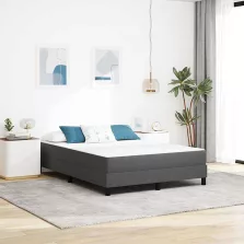 vidaXL Ágy Matrac matracmal Szürke 160 x 200 cm szövet
