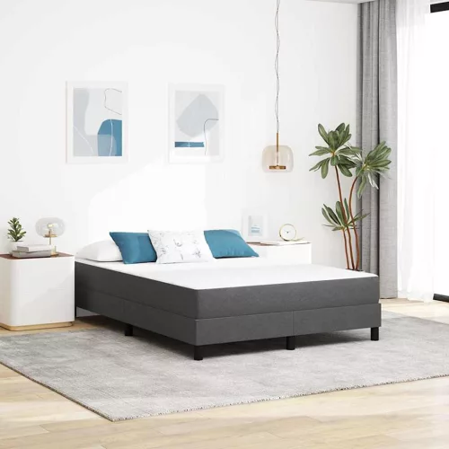 vidaXL Ágy Matrac matracmal Szürke 160 x 200 cm szövet