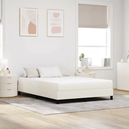 vidaXL Ágy Matrac matracmal Krém 160 x 200 cm szövet
