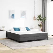vidaXL Ágy Matrac matracmal Szürke 180 x 200 cm szövet