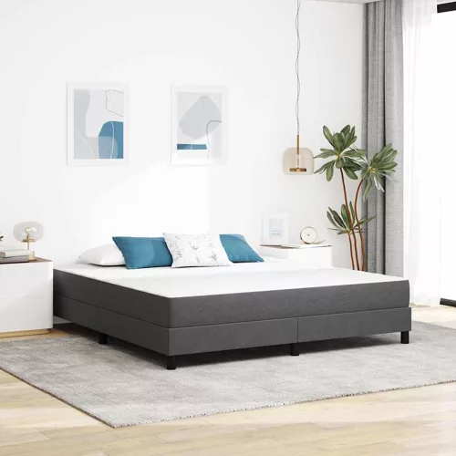 vidaXL Ágy Matrac matracmal Szürke 180 x 200 cm szövet