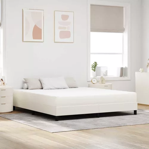vidaXL Ágy Matrac matracmal Krém 180 x 200 cm szövet