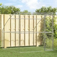   vidaXL Kutyaház tárolóval Ezüst 2 x 2 x 2 m Horganyzott acél