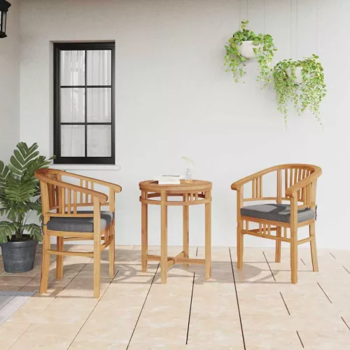 vidaXL Szék párnával 2 pcs Barna 63 x 58 x 89 cm Tömör Teakfa