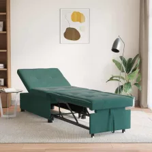 vidaXL Kanapéágy Sötétzöld 194 x 67 x 82 cm Bársony