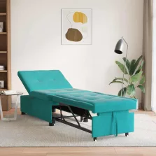 vidaXL Kanapéágy Türkiz 194 x 67 x 82 cm Bársony