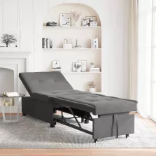   vidaXL Húzható kanapéágy Sötétszürke 194 x 67 x 82 cm Mikroszál