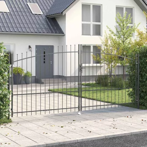 vidaXL Kétágú Kapu zárral Woerden Szürke 400 x 224,5 cm Acél