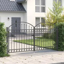 vidaXL Kertkerítés Kapu Egyéb Szürke 300 x 150 cm Acél