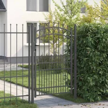   vidaXL Tüskés kerítési kapu Szürke 200 x 100 cm Porszórt Acél