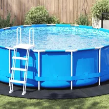 vidaXL Medence alatlappal Fekete Ø 458 cm Nemes szövet
