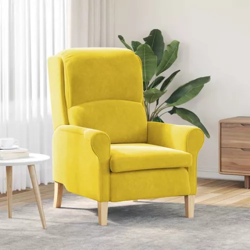 vidaXL karosszék Sárga 76 x 94 x 102 cm Bársony