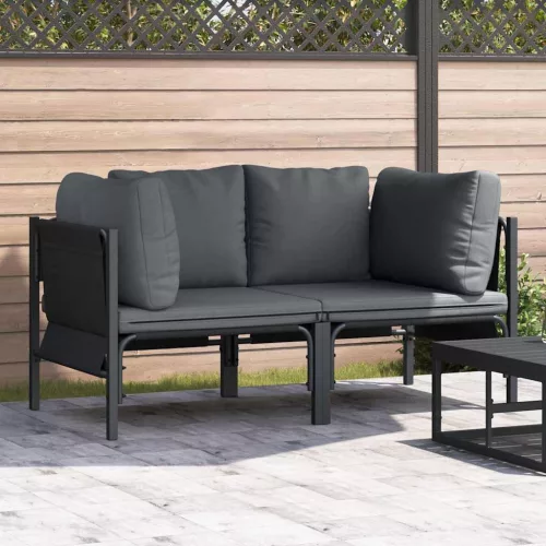 vidaXL Kültéri Bútor párnával párnával 2 pcs Antracit Acél