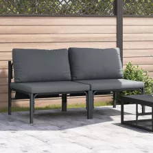   vidaXL Kültéri Bútor párnával párnával 2 pcs Antracit Acél