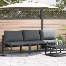   vidaXL Kültéri Bútor párnával párnával 3 pcs Antracit Acél