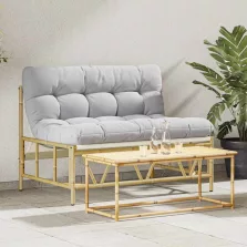 vidaXL Kerti pad Világosszürke 110 x 75 x 71 cm Acél