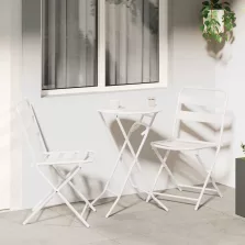 vidaXL Kert Bistro Készlet 3 pcs Fehér Acél