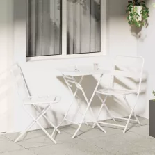 vidaXL Bisztró készlet 3 pcs Fehér Acél