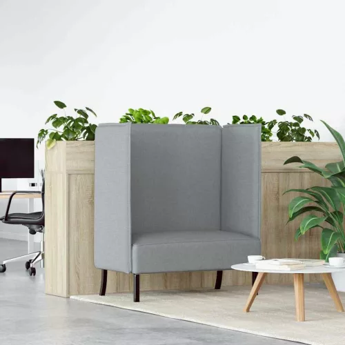 vidaXL Magas háttámlás szófák Világosszürke 109 x 56 x 121 cm szövet