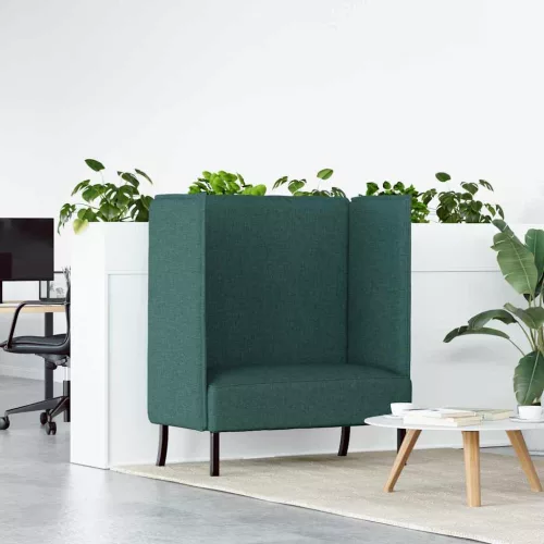 vidaXL Magas háttámlás szófák 101cm Sötétzöld szövet