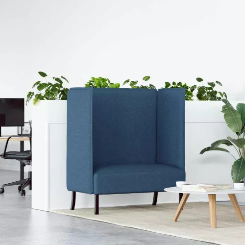 vidaXL Magas háttámlás szófák 101cm Kék szövet