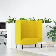   vidaXL Magas háttámlás szófák 101cm Halványsárga szövet