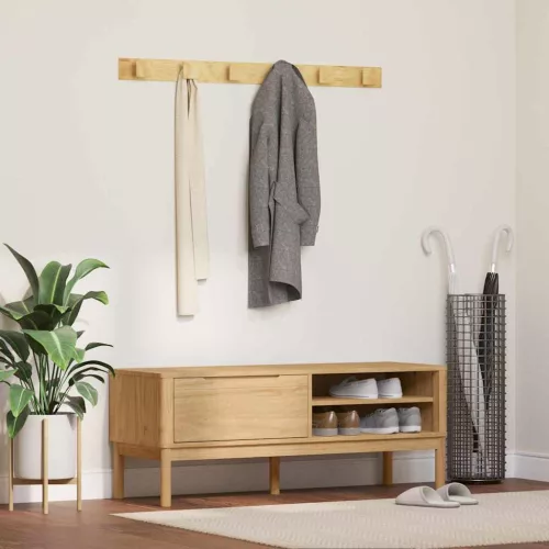 vidaXL Előszoba pad FLORO Faggyú barna 115 x 40 x 45 cm Tömör fenyőfa