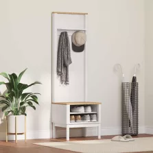   vidaXL Előszobafal FLORO Fehér 50 x 40 x 158 cm Tömör fenyőfa