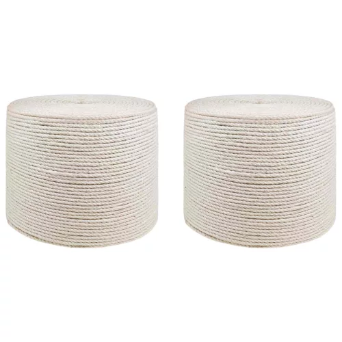 vidaXL Jutaszál 2 pcs 2 Fehér 100% Tossa kender
