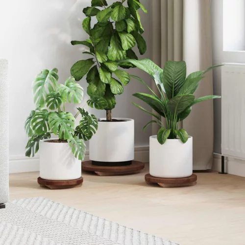 vidaXL Növény Ülőke 3 pcs Barna Mahagóni fa