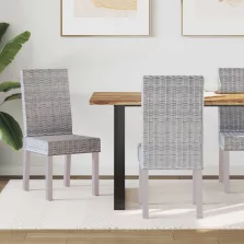   vidaXL Étkezőszék 2 pcs Fehér Mosás 45 x 54 x 93 cm Tömör Mahagóni Fa