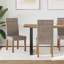   vidaXL Étkezőszék 2 pcs Kubu Szürke 45 x 54 x 93 cm Tömör Mahagóni Fa