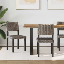   vidaXL Étkezőszék 2 pcs Fekete Mosás 46 x 55 x 84 cm Kubu rattán