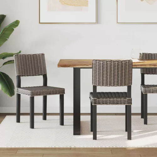 vidaXL Étkezőszék 2 pcs Fekete Mosás 46 x 55 x 84 cm Kubu rattán