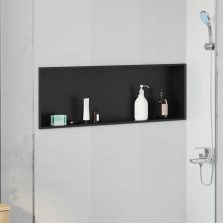   vidaXL Zuhany Niche Fekete 90 x 30 x 9.5 cm Rozsdamentes acél