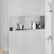   vidaXL Zuhany Niche Ezüst 90 x 30 x 9.5 cm Rozsdamentes acél