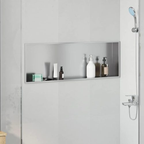 vidaXL Zuhany Niche Ezüst 90 x 30 x 9.5 cm Rozsdamentes acél