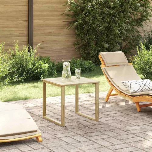 vidaXL Napozóasztal Barna 50.5 x 50.5 x 46 cm Impregnál szőke fenyő