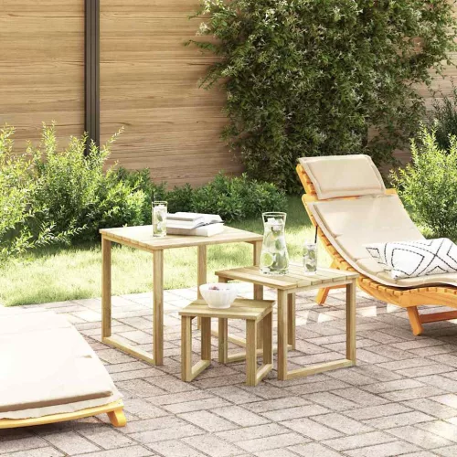 vidaXL Napozóasztal 3 pcs Barna 50.5 x 50 x 46 cm