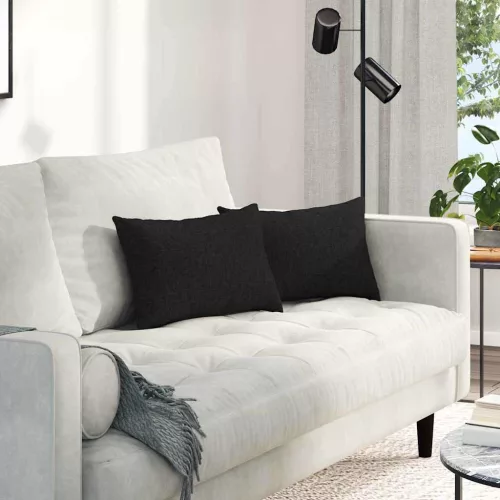 vidaXL Kanapé párnák 2 pcs Fekete 50 x 30 cm szövet