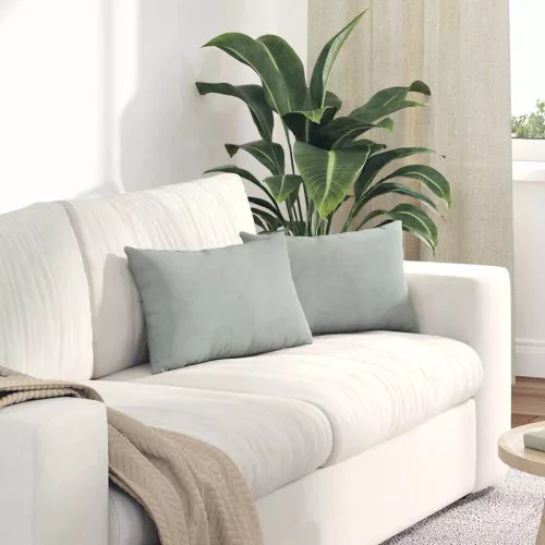 vidaXL Kanapé párnák 2 pcs Világosszürke 50 x 30 cm Bársonyos szövet