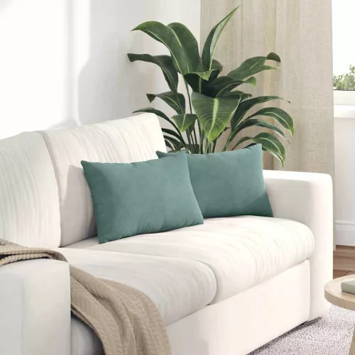 vidaXL Kanapé párnák 2 pcs Tengeri Zöld 50 x 30 cm Bársonyos szövet