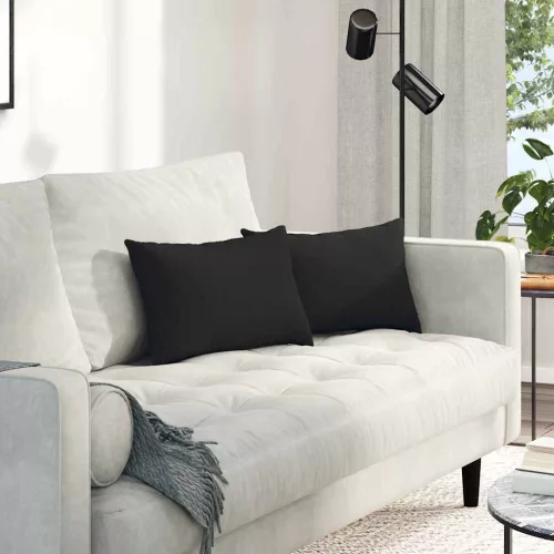 vidaXL Kanapé párnák 2 pcs Fekete 50 x 30 cm szövet